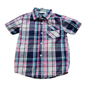 🔥 5 for $30 🔥 Healthtex Plaid Short-Sleeve Button-Up Shirt | 3T